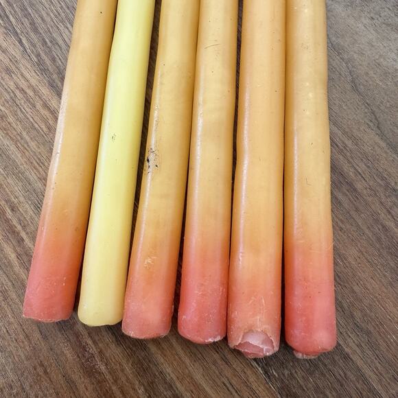 Vintage 1970s Guild House Slender Tapers 9.5” Honey-Orange NOS Set/6 Candles - Picture 5 of 6